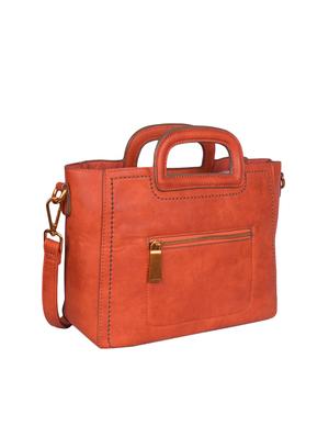 orange leatherette (pu) regular handbag combo - 16498678 - Standard Image - 5