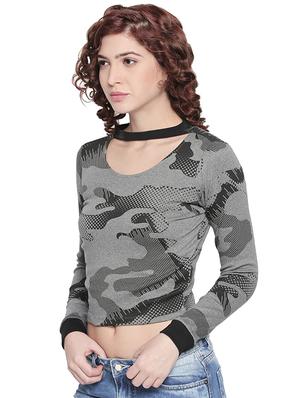 choker neck camouflage tee - 16498745 - Standard Image - 2