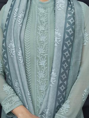embroidered semi-stitched suit - 16499695 - Standard Image - 2