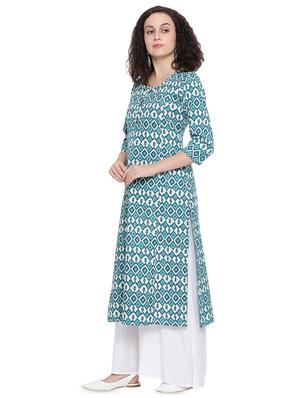 ikat printed straight kurta - 16499754 - Standard Image - 2