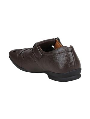 marco ferro brown leatherette back strap sandals - 16499785 - Standard Image - 2