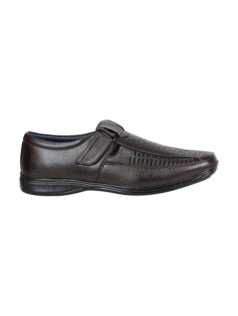 marco ferro brown leatherette back strap sandals - 16499800 - Zoom Image - 2