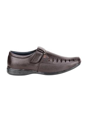 Marco Ferro brown leatherette back strap sandals - 16499804 - Standard Image - 2