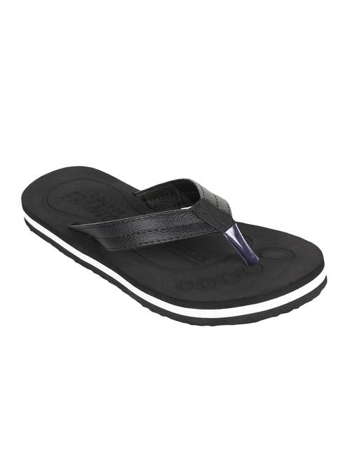 frantofit black leatherette toe separator flip flops - 16499859 - Standard Image - 1