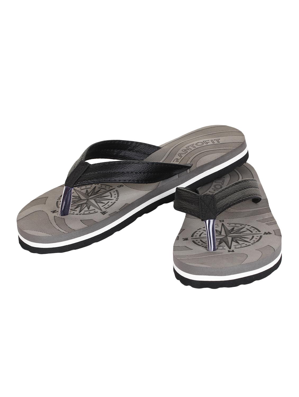 frantofit grey leatherette toe separator flip flops - 16499862 - Zoom Image - 2