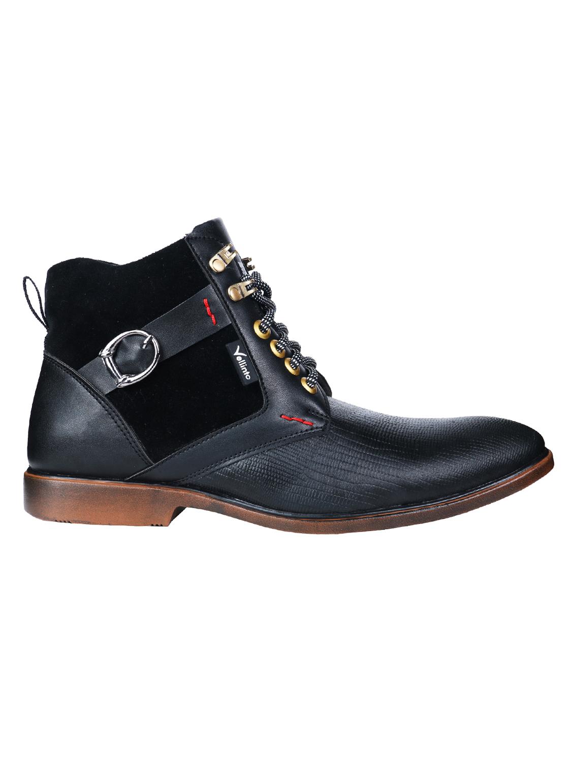 vellinto black leatherette high ankle boots - 16500202 - Zoom Image - 2
