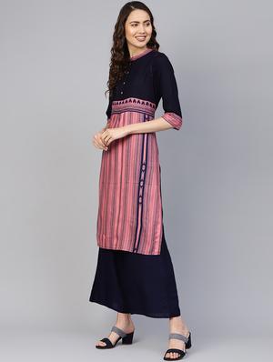 printed kurta palazzo set - 16501140 - Standard Image - 2