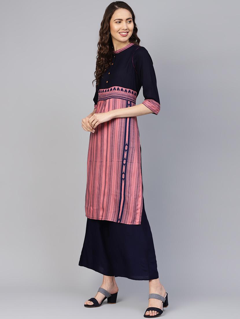 printed kurta palazzo set - 16501140 - Zoom Image - 2