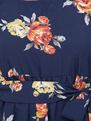 cold shoulder floral flared dress - 16501182 - Standard Image - 5