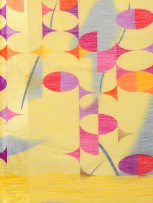 geometric printed saree with blouse - 16501283 - Standard Image - 5