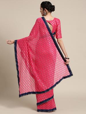 lace bordered saree with blouse - 16501294 - Standard Image - 2
