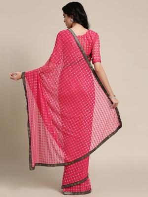 bordered net saree with blouse - 16501298 - Standard Image - 2