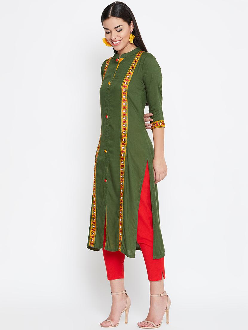 embroidered straight kurta - 16502283 - Zoom Image - 2