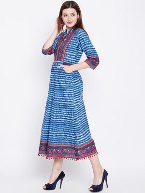 printed a-line kurta - 16502288 - Standard Image - 2
