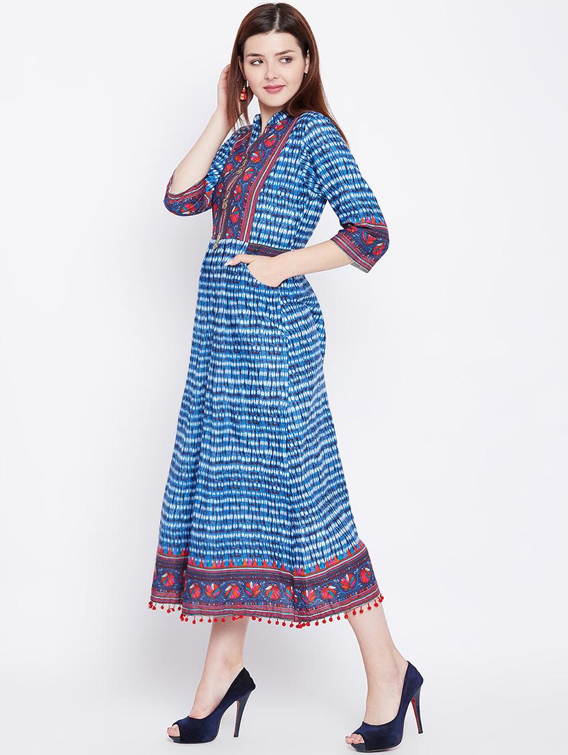 printed a-line kurta - 16502288 - Zoom Image - 2