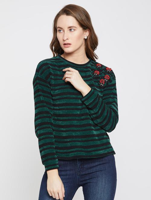 bug embellished striped pullover - 16503306 - Standard Image - 1