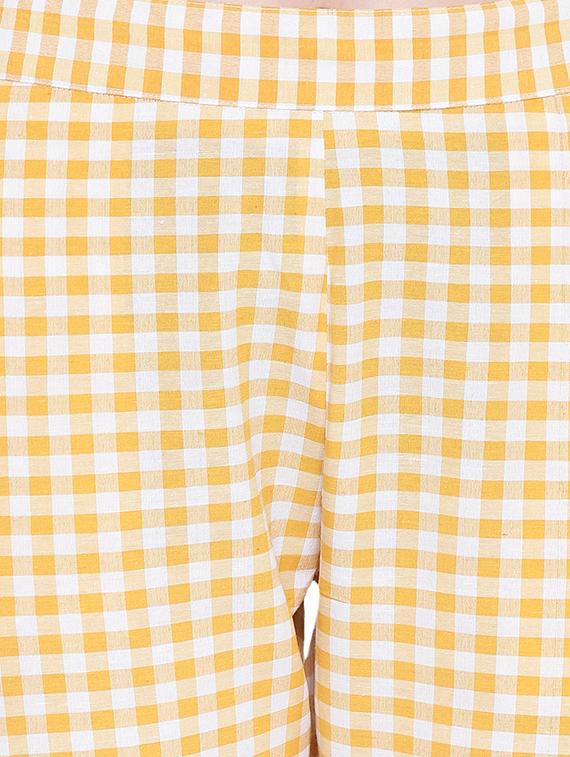 gingham flat front crop trousers - 16503933 - Zoom Image - 5