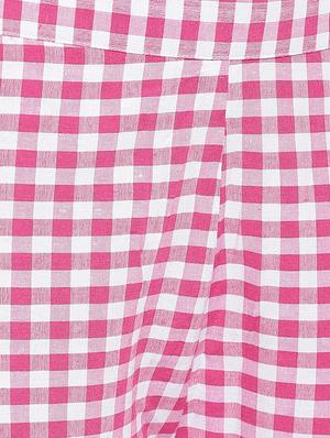 gingham flat front crop trousers - 16503935 - Standard Image - 5