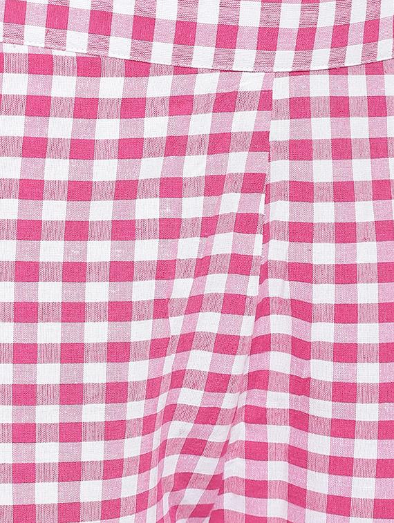 gingham flat front crop trousers - 16503935 - Zoom Image - 5