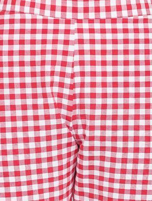 gingham flat front crop trousers - 16503936 - Standard Image - 5