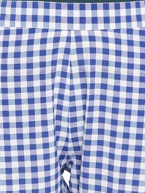 gingham flat front crop trousers - 16503937 - Standard Image - 5