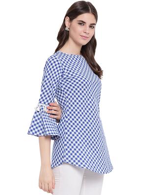 bell sleeved gingham tunic - 16503940 - Standard Image - 2