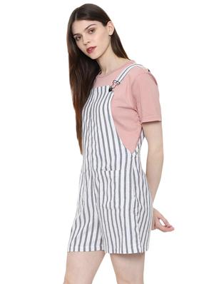 pocket detail striped dungaree jumpsuit - 16504063 - Standard Image - 2