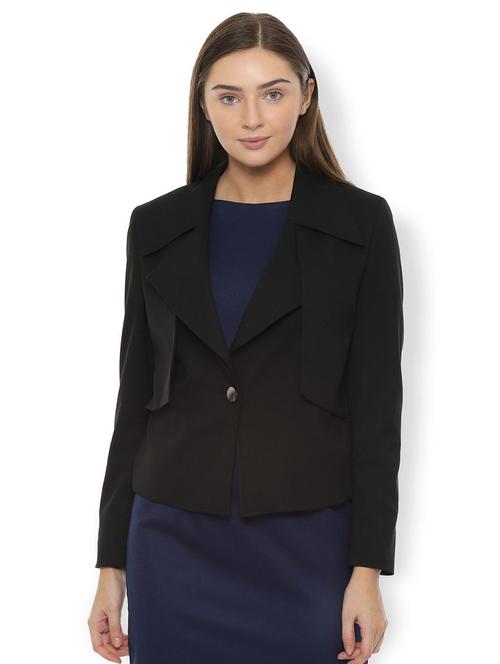 lapel neck solid blazer - 16504149 - Standard Image - 1