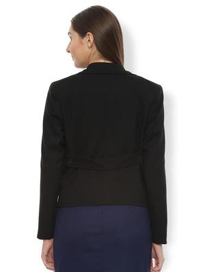 lapel neck solid blazer - 16504149 - Standard Image - 2