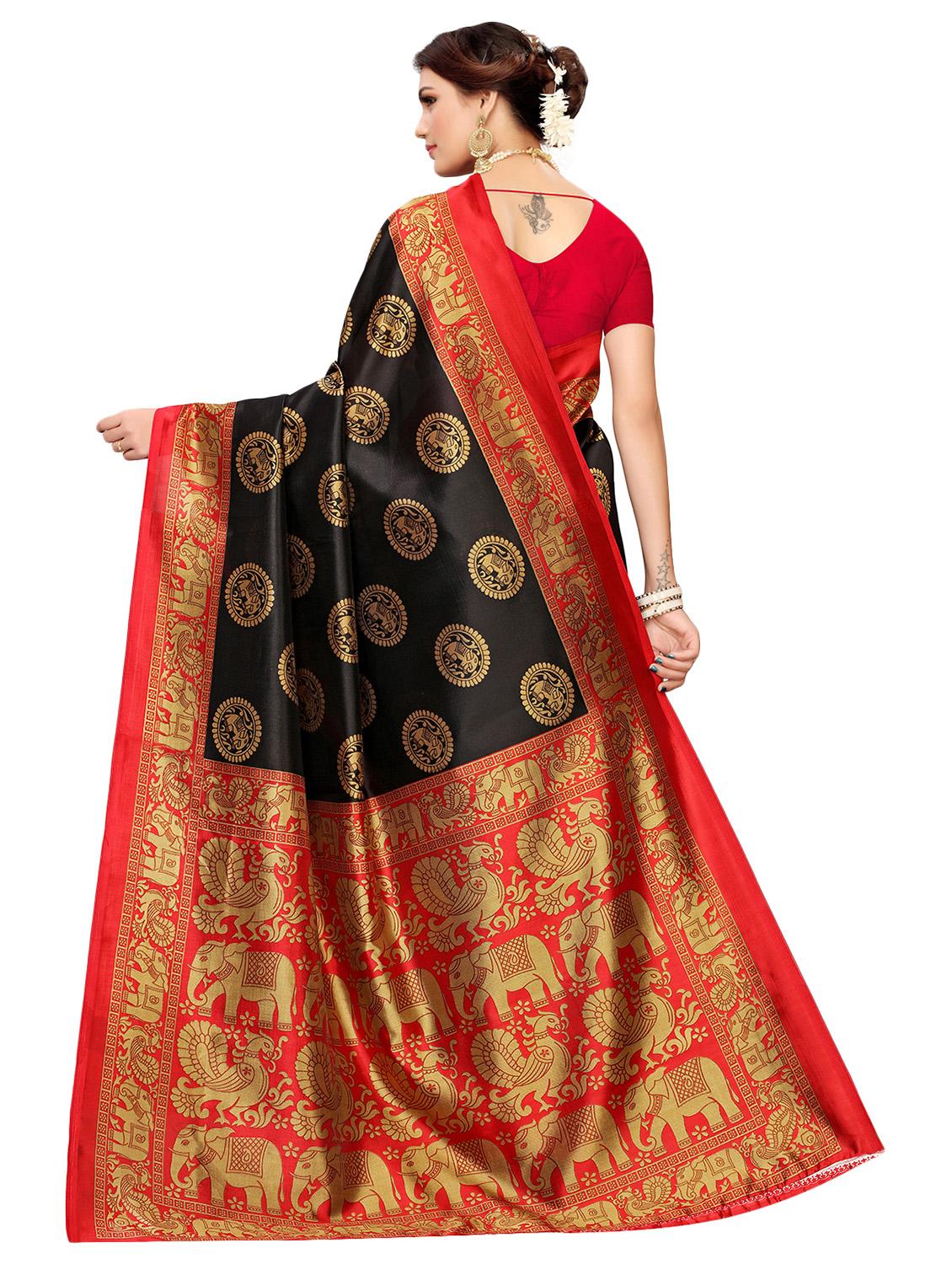 printed mysore silk saree with blouse - 16504455 - Zoom Image - 2