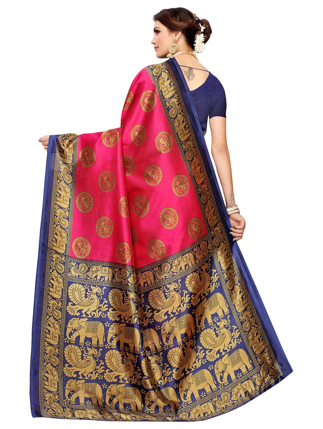printed mysore silk saree with blouse - 16504457 - Zoom Image - 2