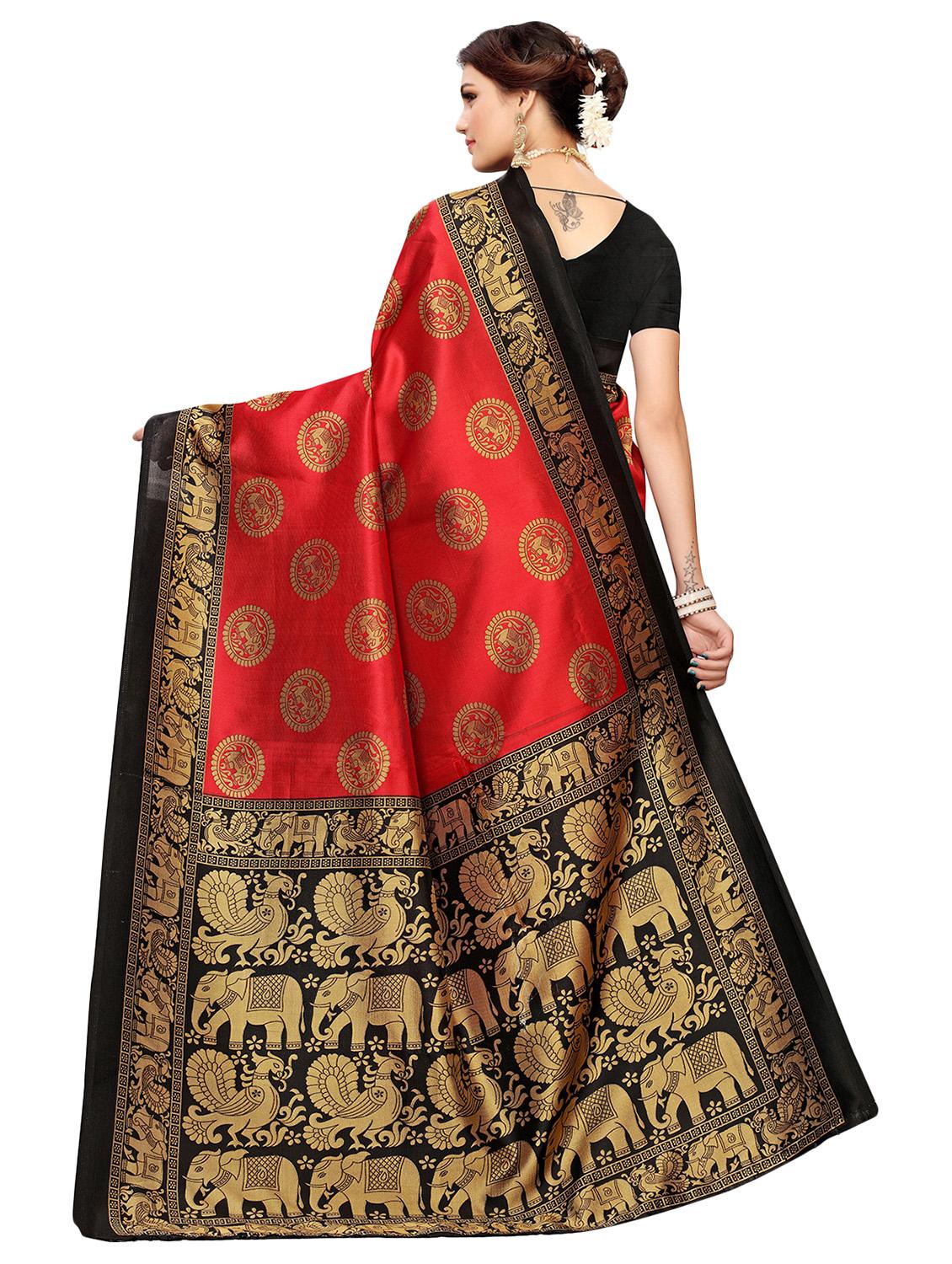 printed mysore silk saree with blouse - 16504459 - Zoom Image - 2
