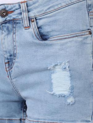 distressed denim shorts - 16505469 - Standard Image - 5