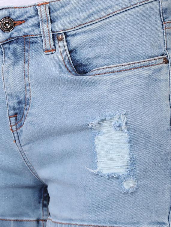 distressed denim shorts - 16505469 - Zoom Image - 5