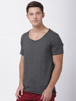 grey solid t-shirt - 16505562 - Standard Image - 2
