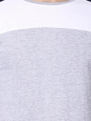 grey color block cut & sew t-shirt - 16505576 - Standard Image - 5