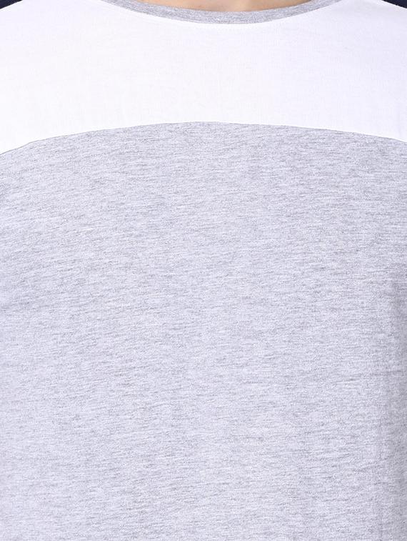 grey color block cut & sew t-shirt - 16505576 - Zoom Image - 5