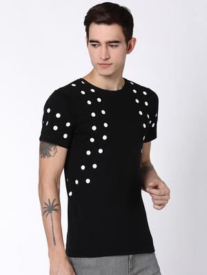 black polka dot print t-shirt - 16505600 - Standard Image - 2