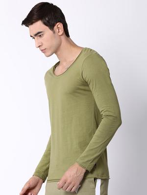 olive green solid t-shirt - 16505609 - Standard Image - 2