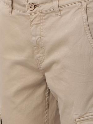 beige solid cargo trouser - 16505674 - Standard Image - 5