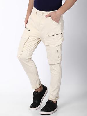 off white solid cargo trouser - 16505677 - Standard Image - 2