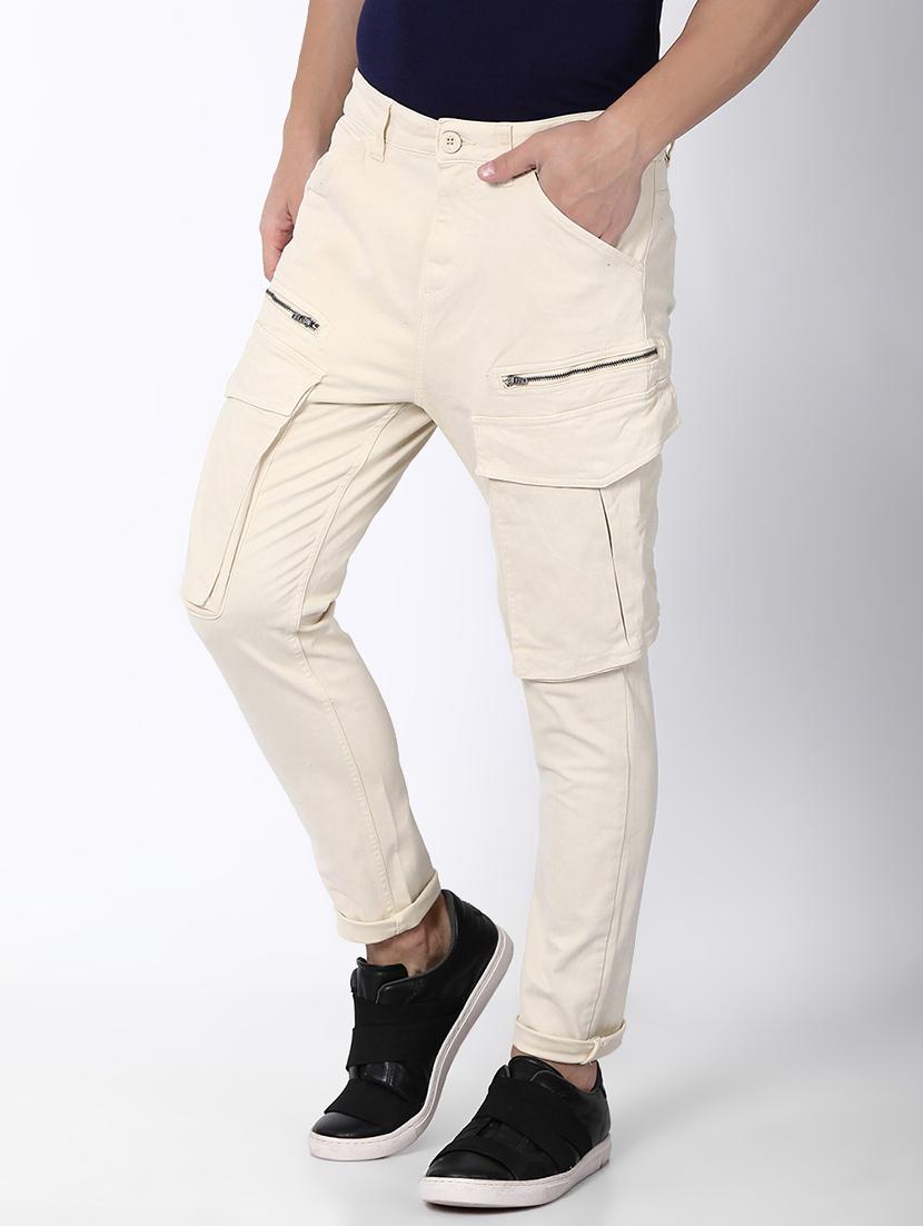 off white solid cargo trouser - 16505677 - Zoom Image - 2
