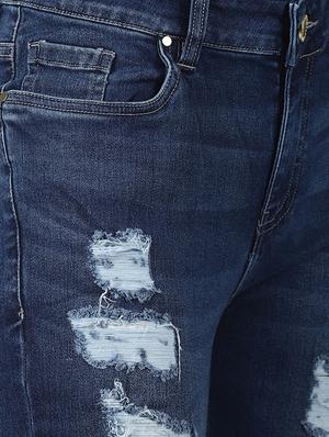 high rise distressed jeans - 16505812 - Standard Image - 5