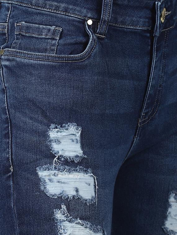 high rise distressed jeans - 16505812 - Zoom Image - 5