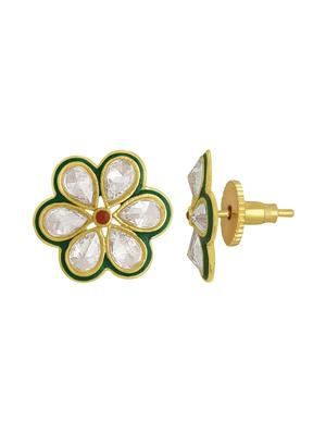 gold metal studs earring - 16506432 - Standard Image - 2