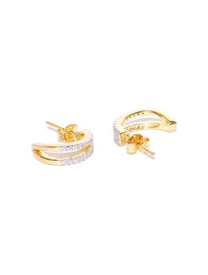 gold silver studs earring - 16506452 - Standard Image - 2