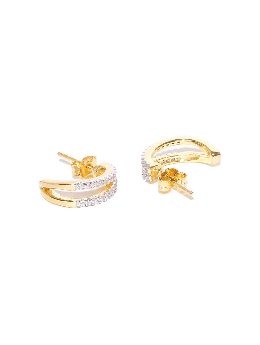 gold silver studs earring - 16506452 - Zoom Image - 2