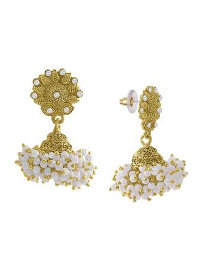 gold metal jhumka earring - 16506666 - Standard Image - 2