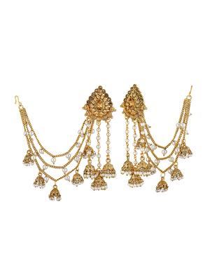 gold metal jhumka earring - 16506684 - Standard Image - 2
