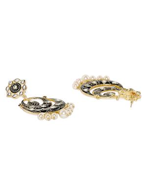 gold metal chandballi earring - 16506689 - Standard Image - 2